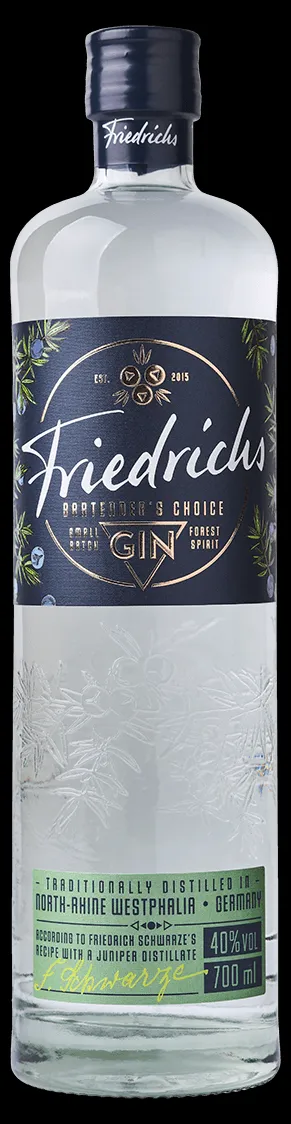 Friedrichs Gin Bartenders Choice, verfeinert mit Basilikum für besondere Gin-Kreationen