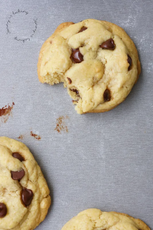Frisch gebackene Chocolate Chip Cookies