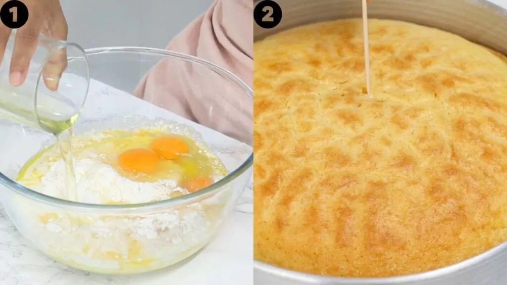 Frisch gebackener Kuchen in einer großen Schüssel, bereit zum Zerbröseln für Cakepops