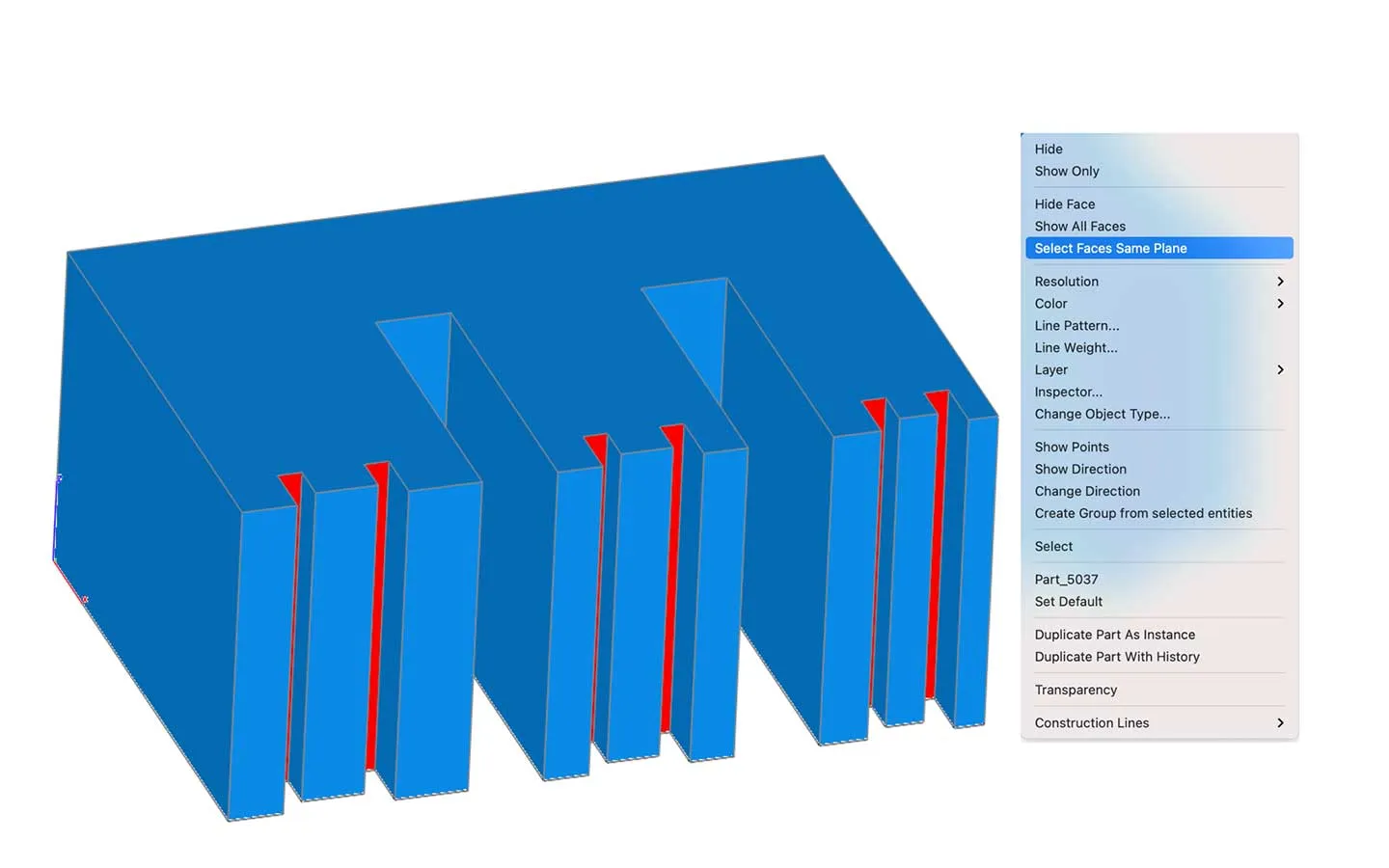 Funktion &quot;Flächen gleicher Ebene auswählen&quot; in ViaCAD® zur Vereinfachung der Modellierung