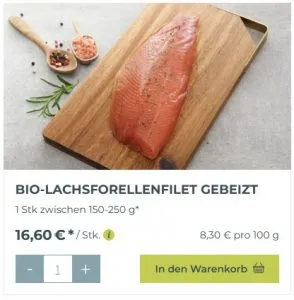 Gebeiztes Lachsforellenfilet