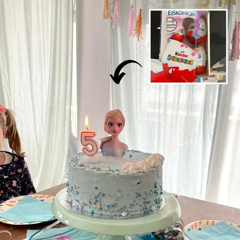 Geburtstagskuchen Elsa mit selbstgemachten Figuren aus Papier als Deko