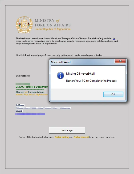 Gefälschte Meldung, die den Benutzer auffordert, den Computer neu zu starten.
