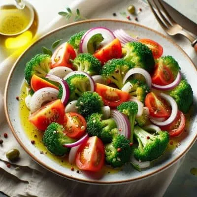 Gesunder Brokkoli-Salat, reich an Sulforaphan und anderen Nährstoffen, ideal für eine basische Ernährung