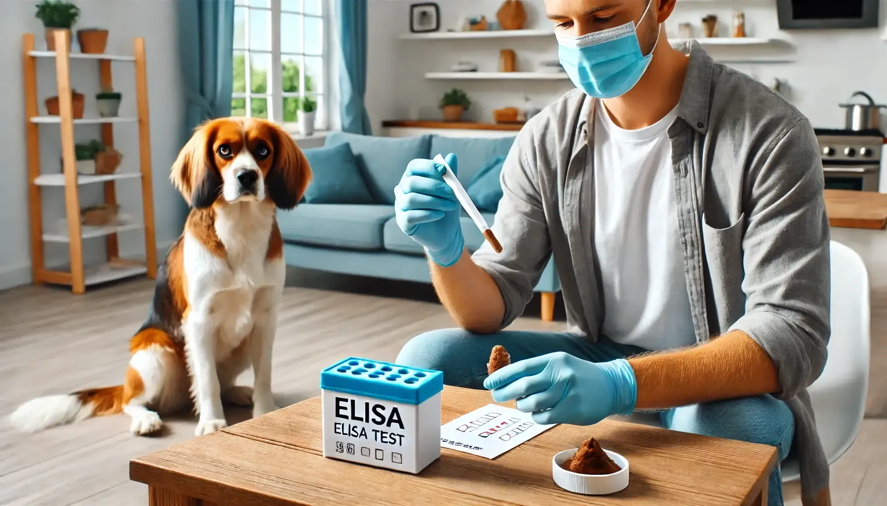 Giardien Panikmache - Ein Mann führt einen Giardien Test durch