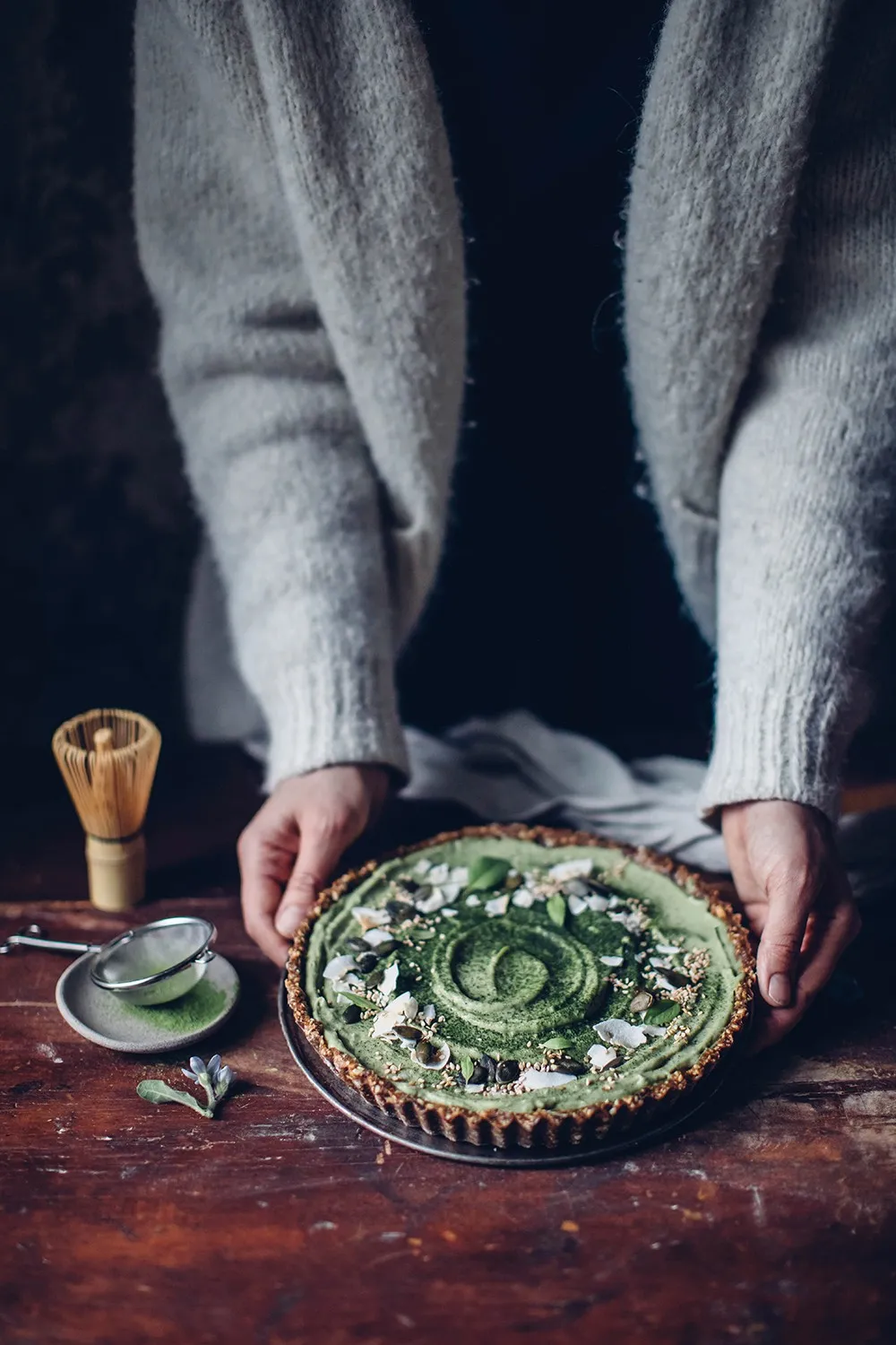glutenfree and vegan matcha cake