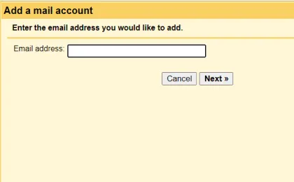 Gmail: Open-Xchange E-Mail-Adresse für die Integration eingeben