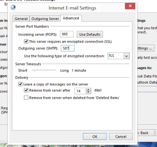 Gmail Server Port Settings