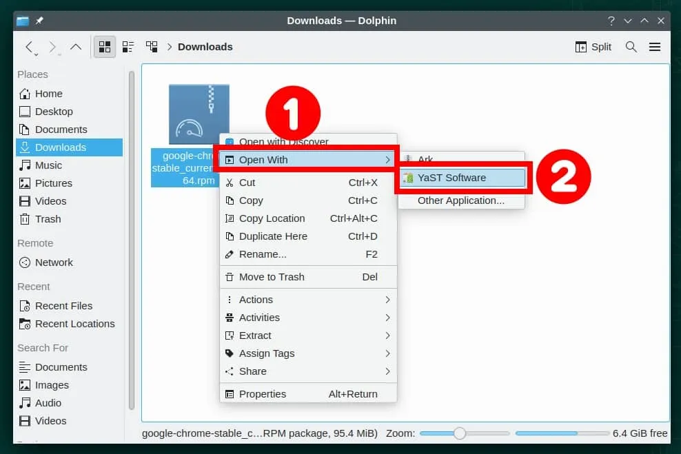 Google Chrome RPM-Installationspaket