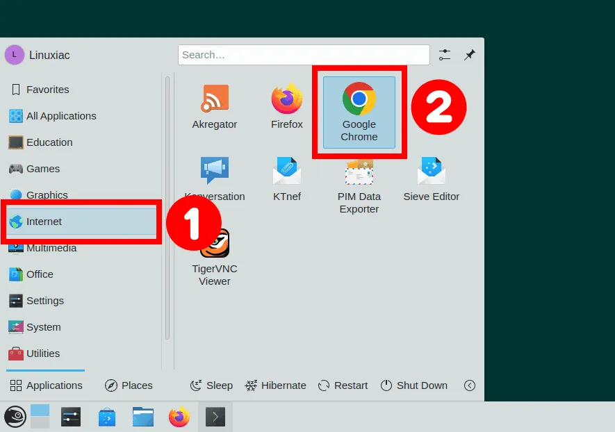 Google Chrome starten