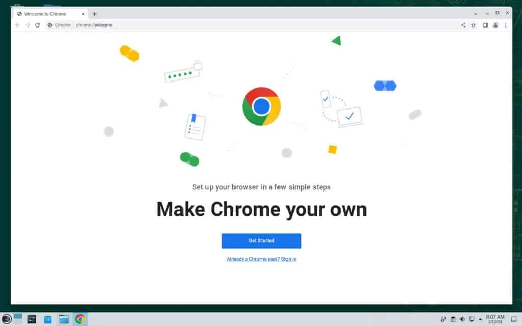 Google Chrome Webbrowser läuft auf openSUSE