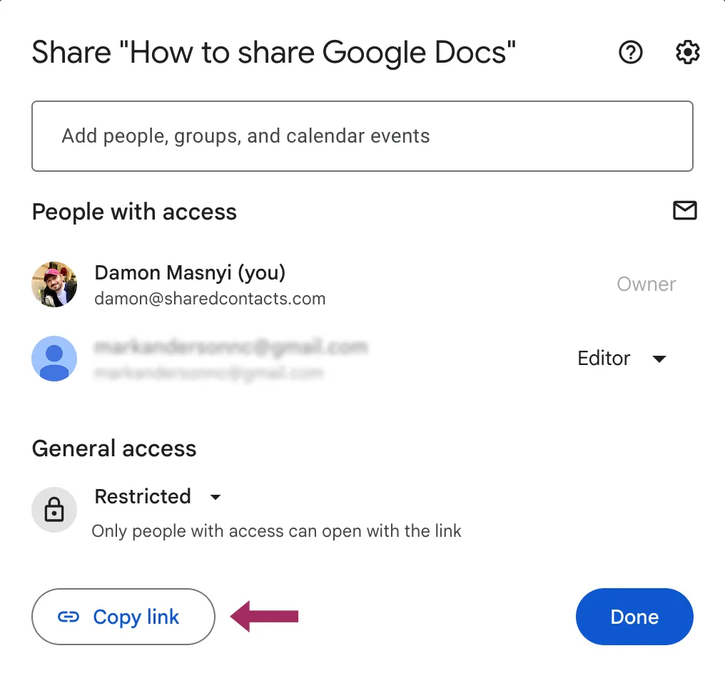 Google Docs Teilen mit Link