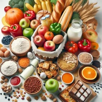 Grafik zur Säure-Basen-Balance: Beispiele saurer und basischer Lebensmittel für eine ausgewogene basische Ernährung.