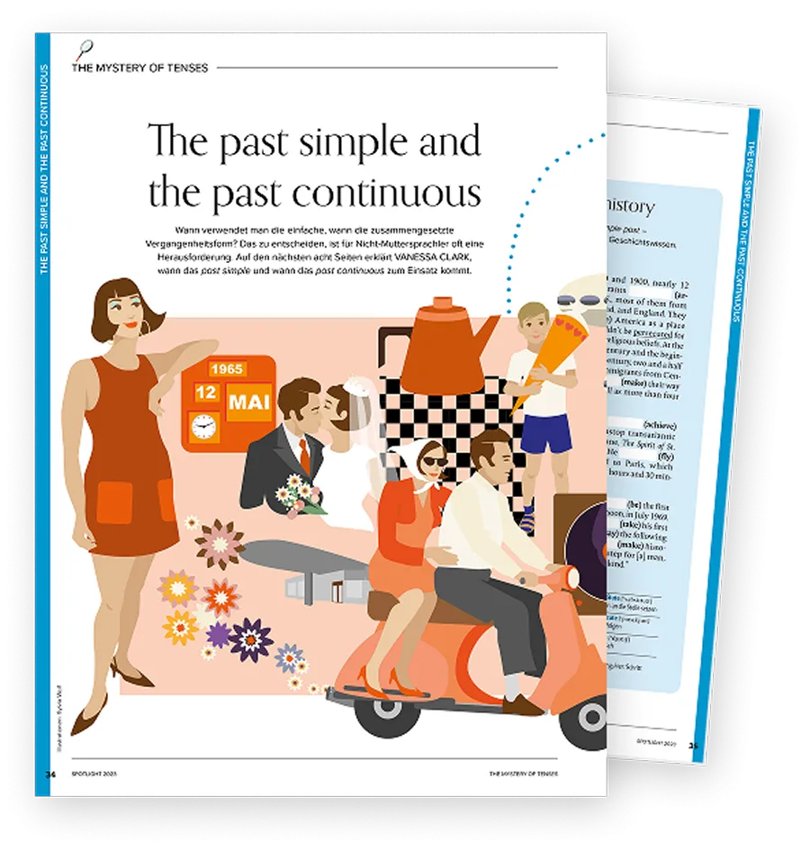 Gratis Merkblatt zum Simple Past mit Übungen im PDF-Format zur einfachen Bildung von Vergangenheitsformen