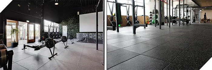 Gummi-Sport-Boden für Fitness im Home-Gym.