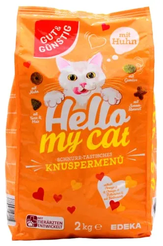 Gut &amp; Günstig Hello my Cat Knuspermenü mit Huhn Trockenfutter für Katzen