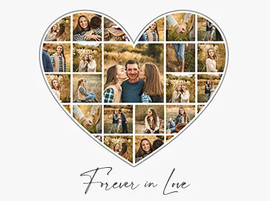Herzförmige Fotocollage: Romantisches Design für besondere Anlässe