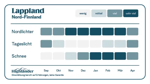 Himmel mit Polarlichtern über einer winterlichen Landschaft