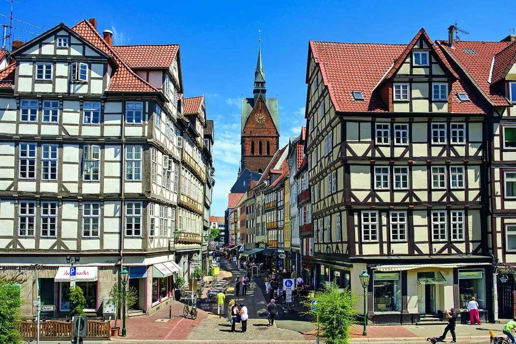 Historische Altstadt in Hannover mit Fachwerkhäusern