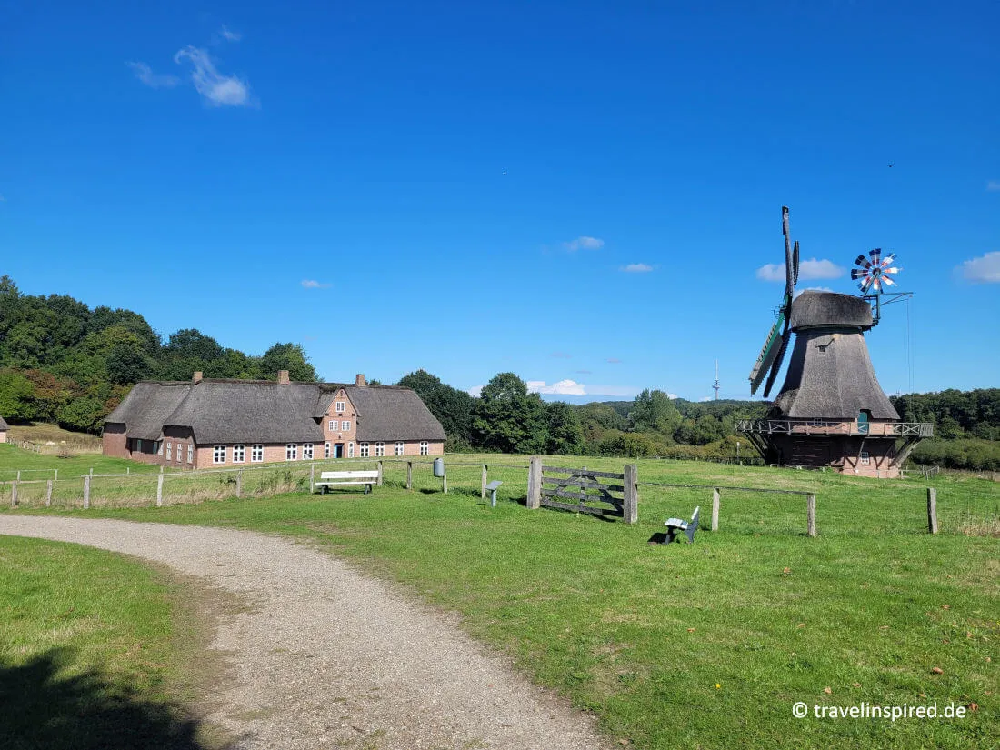 Historische Gebäude im Freilichtmuseum Molfsee, ein kulturelles Highlight für Unternehmungen, die in die Vergangenheit Schleswig-Holsteins eintauchen lassen.