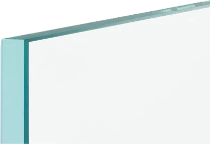 Hochglanzpolierte Glaskanten einer Glasplatte Spritzschutz Herd für höchste Sicherheit und Ästhetik