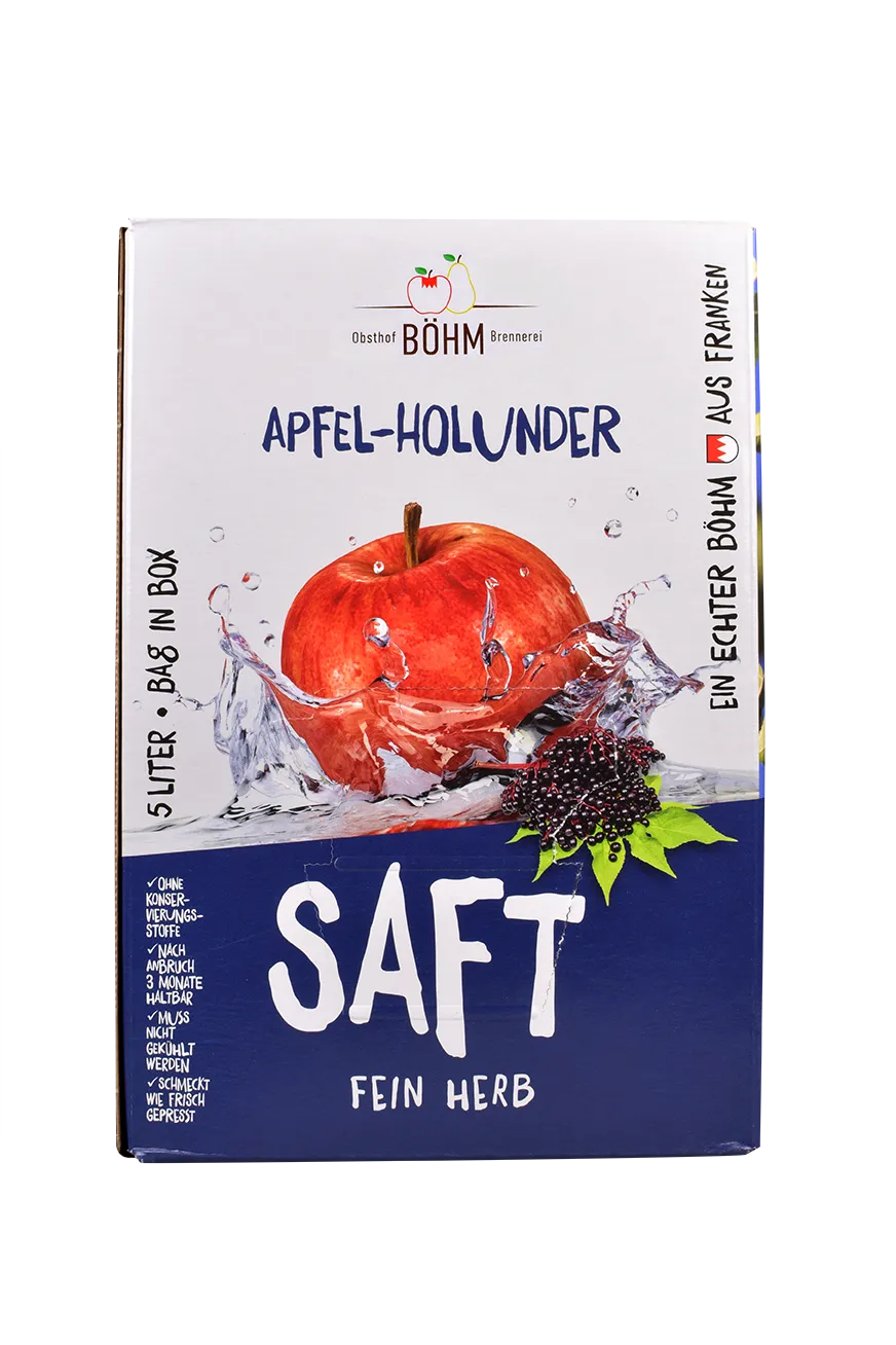 Holunder-Apfelsaft in praktischer 5-Liter-Box