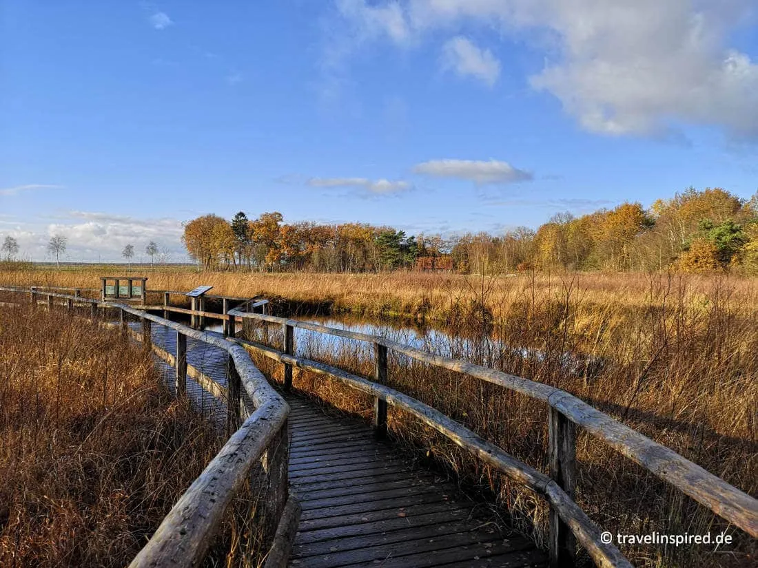 Holzbohlenweg durch das Huvenhoopsmoor