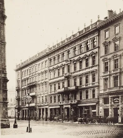 Hotel Sacher in einem Druck von 1884