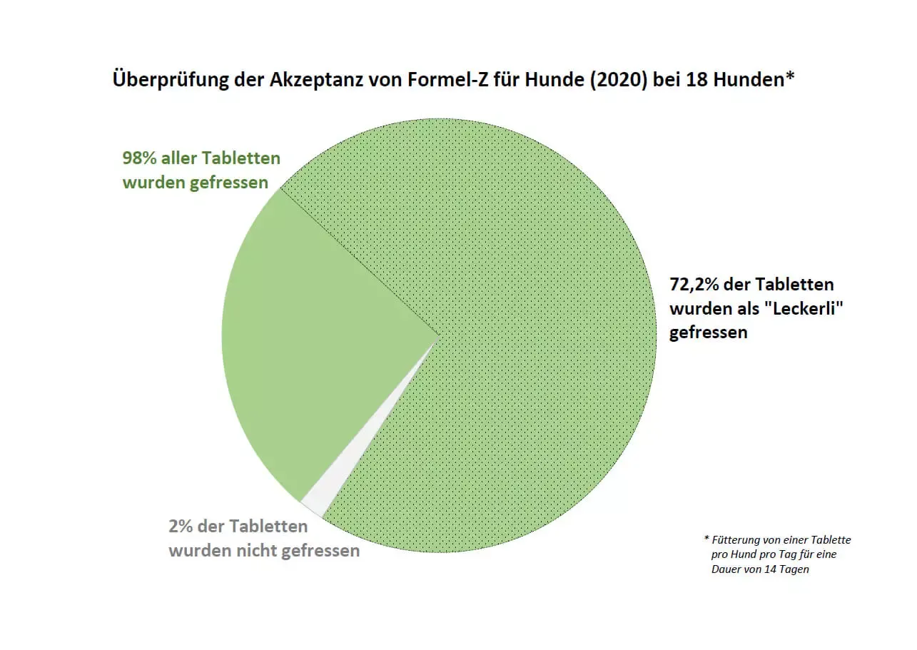 Hund akzeptiert Formel-Z Tablette aus der Hand
