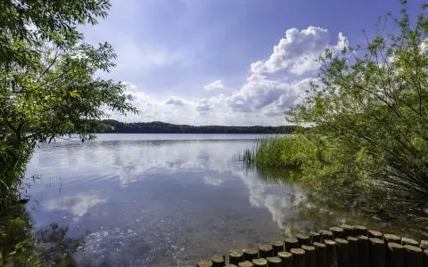 Idyllischer Blick auf den Mözener See vom Jugendgästehaus Rothfos