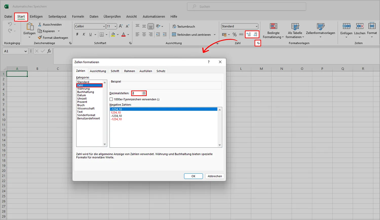 In Microsoft Excel runden