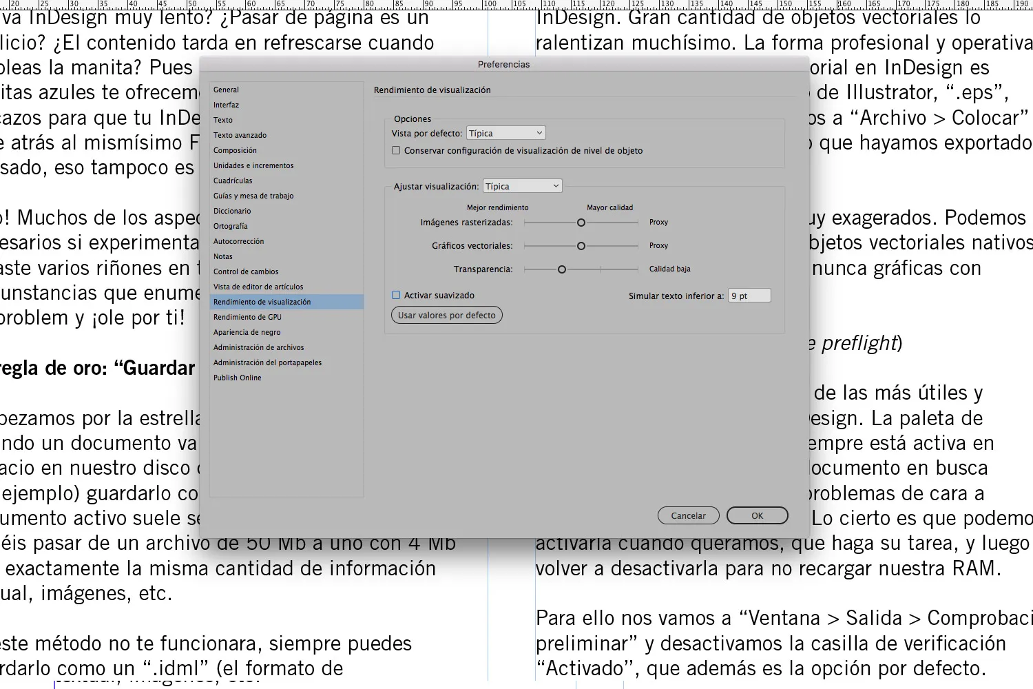 InDesign-Anzeigegeschwindigkeit-Optionen