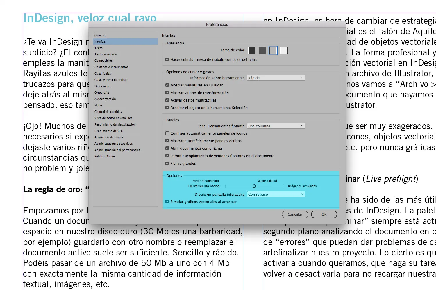 InDesign-Hand-Werkzeug-Voreinstellungen