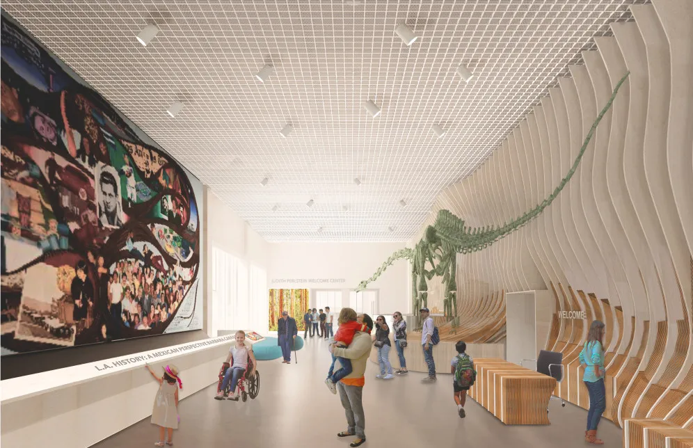 Innenansicht eines modernen Naturkundemuseums in Deutschland mit interaktiven Ausstellungen