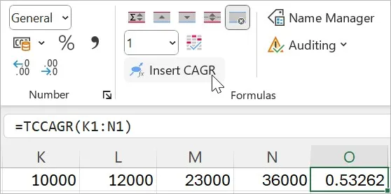 Insert CAGR button on TC13
