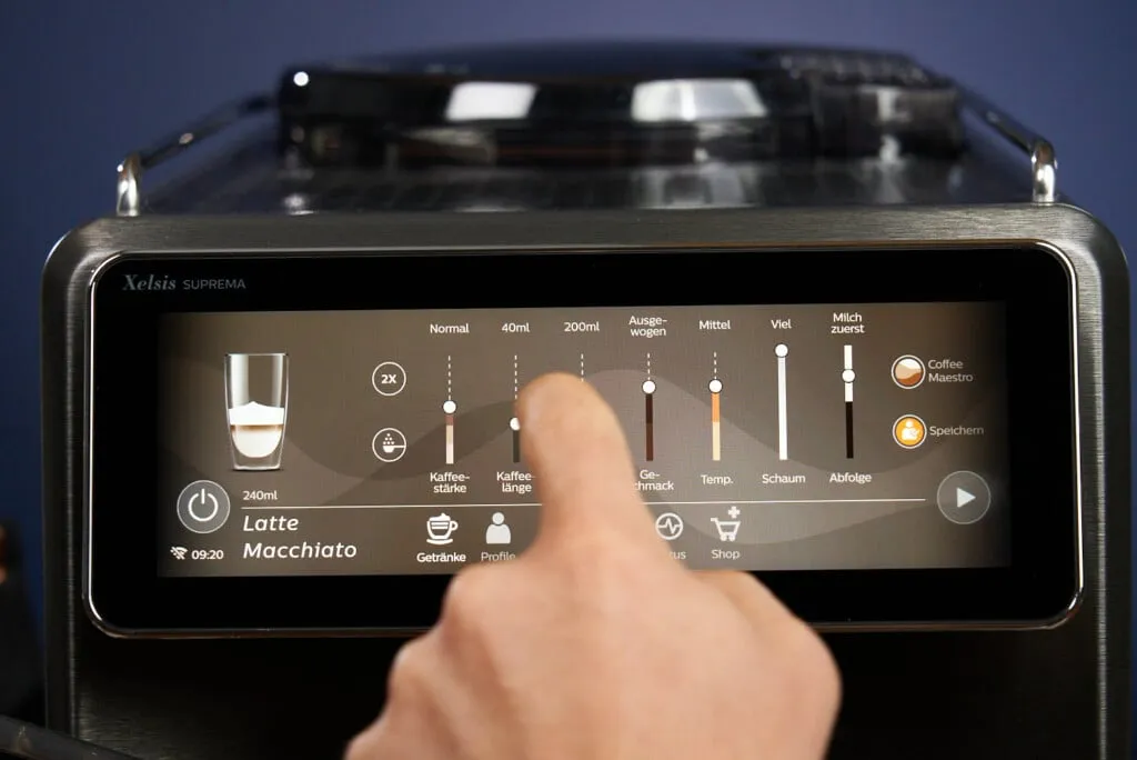 Intuitive Bedienung des Saeco Xelsis Suprema Displays