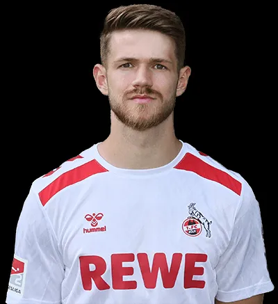 Jan Thielmann, Mittelfeldspieler des 1. FC Köln, während des Spiels