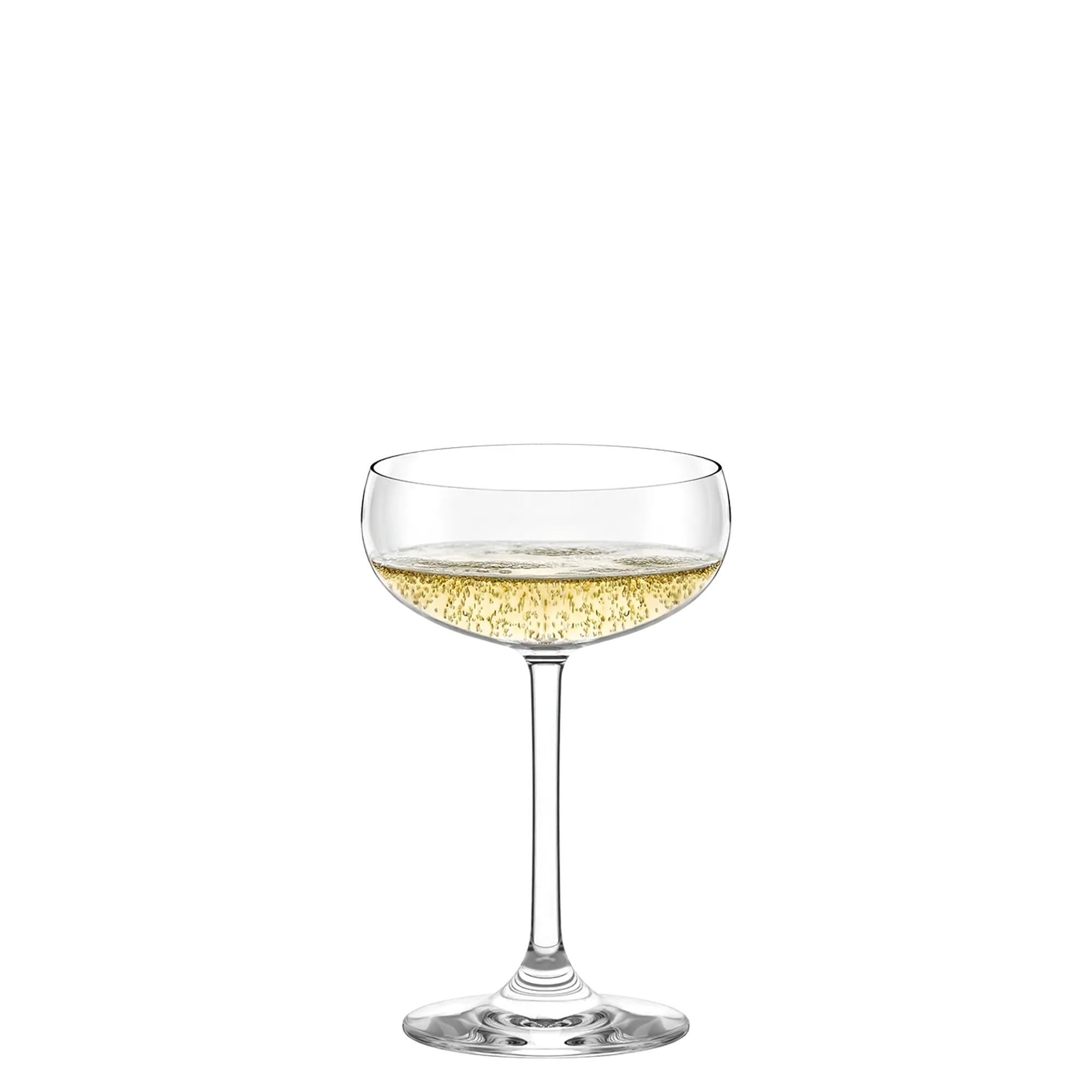 Jive Sektschalen Set mit prickelndem Sekt gefüllt, bereit zum Anstoßen