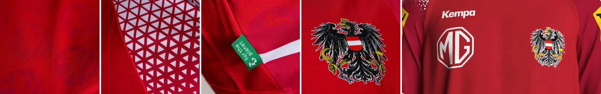 Jubelnde österreichische Handball-Nationalmannschaft nach einem Sieg