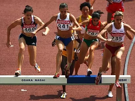 Julia Petschonkina beim 400-Meter-Hürdenlauf, Weltrekord, Russland