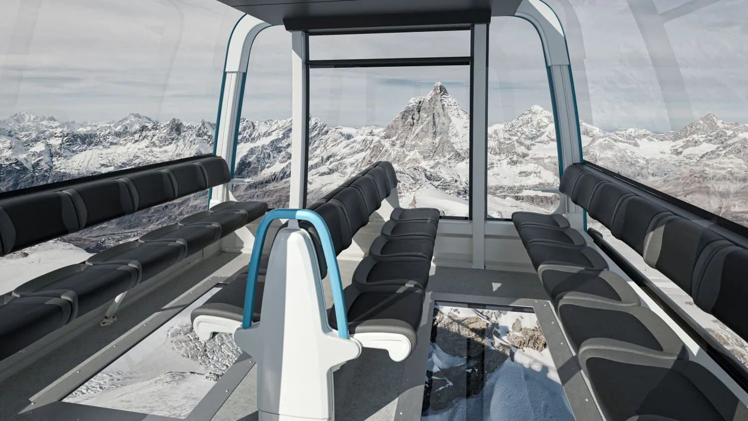 Kabine der Matterhorn Glacier Ride II Bergbahn