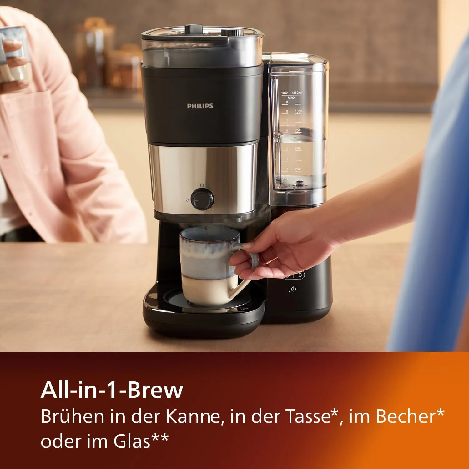 Kaffeemaschine mit Mahlwerk Tassenfunktion