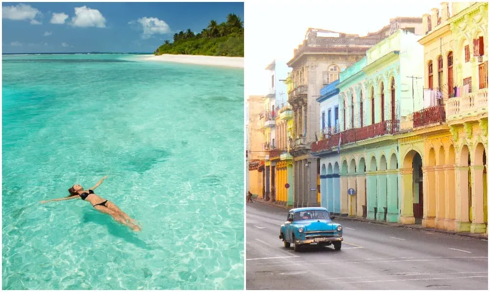 Karibischer Strand mit Palmen