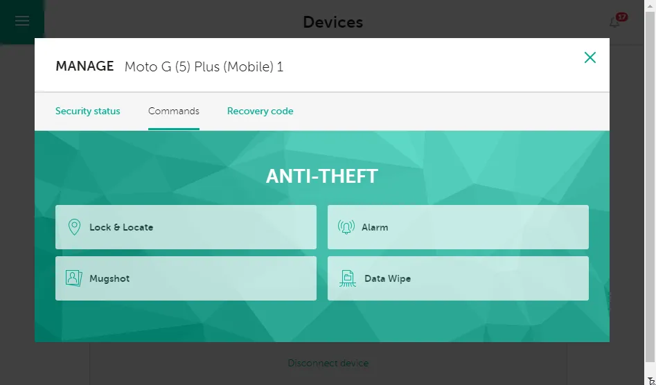 Kaspersky Internet Security Android Diebstahlschutz