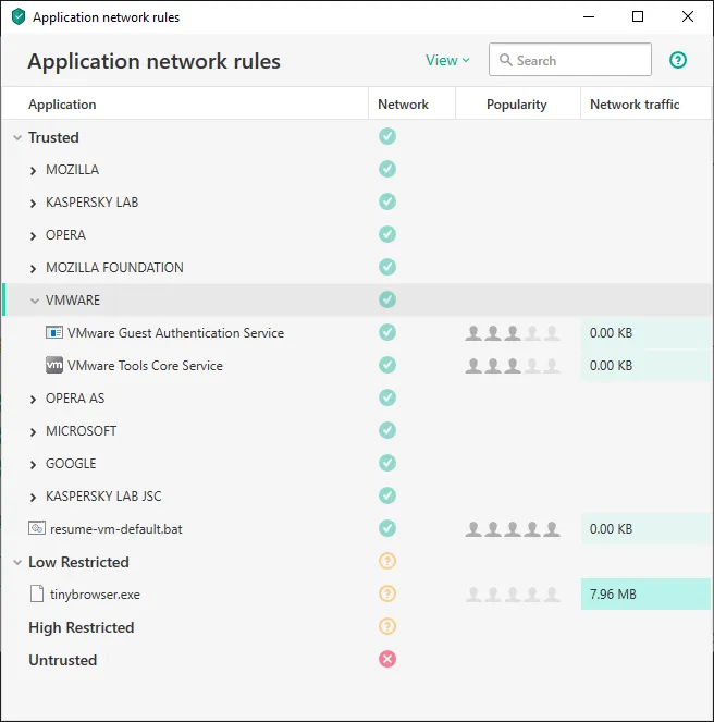 Kaspersky Internet Security Firewall App Regeln