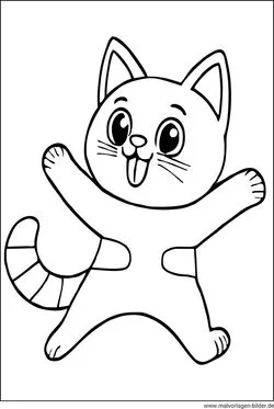 Katze freut sich Malvorlage