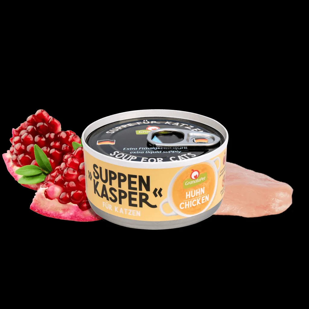 Katze frisst Granatapet Futter