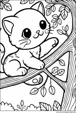 Katzenbild Katze auf einem Baum