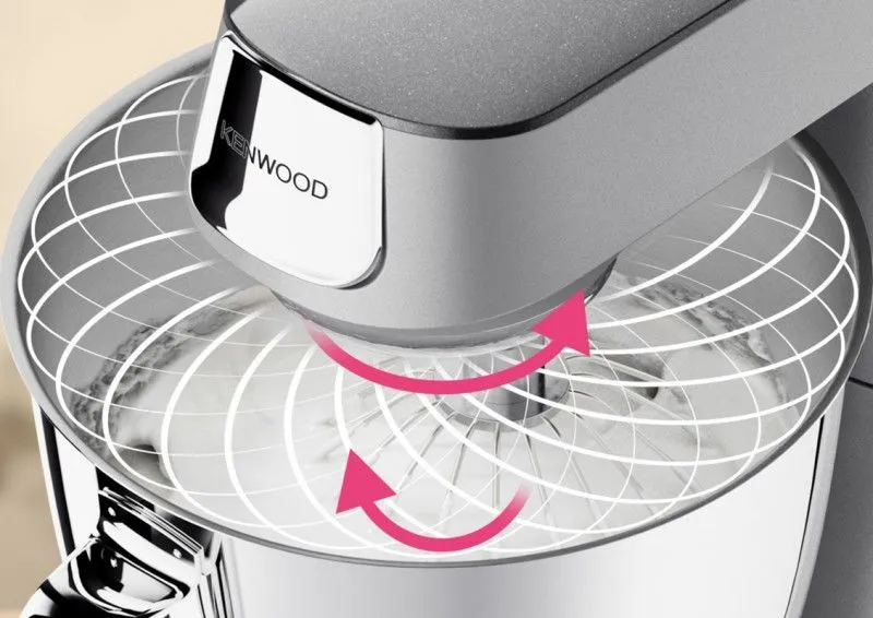 Kenwood Titanium Chef Baker XL: Leistungsstarker Motor für müheloses Kneten und Rühren, ideal für anspruchsvolle Backprojekte.