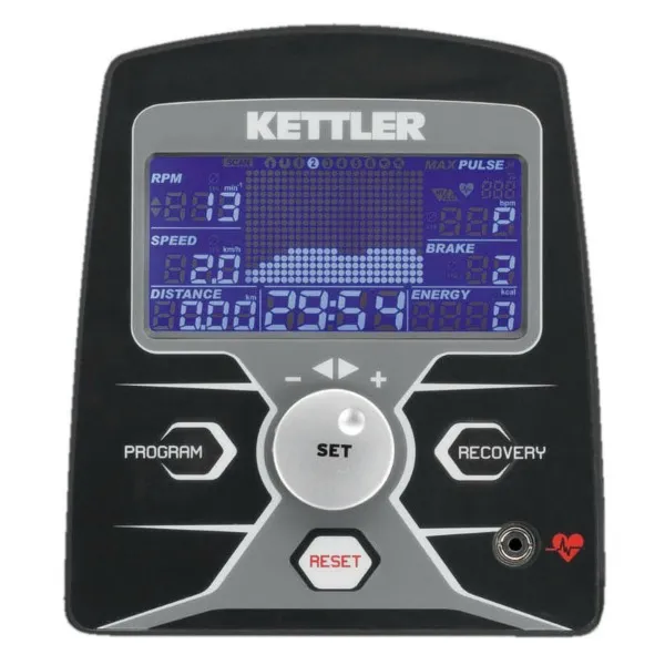 Kettler Rivo P Advantage Crosstrainer Konsole mit blau beleuchtetem LCD-Display